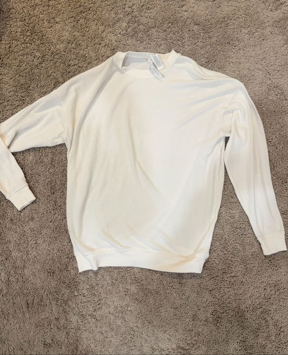 Alo Yoga Ribbed Long Sleeve Cropped Top Size XS White Cream Athleisure